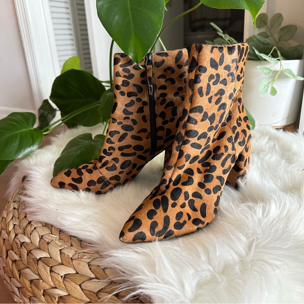 Topshop Leopard Print Ankle Boots 38